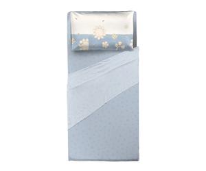 THUN Completo Letto lenzuola Singolo in Cotone Elegance Azzurro B201045
