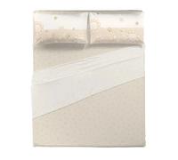 Thun Set lenzuola Linea Elegance 100% cotone Beige Matrimoniale