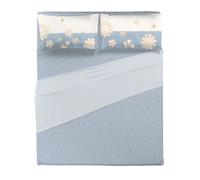 THUN completo letto matrimoniale lenzuola federe - Fantasia Elegance azzurro B201049