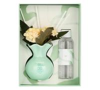 THUN Confezione regalo mini diffusore con fiori, blu, stoneware, Collezione Bomboniera, 100 ml, 5,9 x 5,9 x 10,9 cm