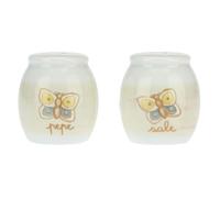 THUN - Contenitori Sale e Pepe Decorati con Farfalle - Accessori Cucina - Linea Elegance - Porcellana - Ø 5,5 cm, 5 h cm, 80 ml