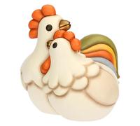 THUN Coppia Gallo Jack e Gallina Ester, Ceramica, Collezione Giardino di Primavera, 20,2 x 20,4 x 19,7 cm
