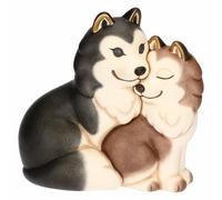 THUN - Coppia Husky Polo e Alaska in ceramica - 16,5x14x17,1 cm