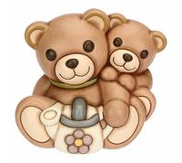 THUN - Coppia Teddy Primavera con annaffiatoio, grande - ceramica - Collezione Giardino di primavera - 14.4 x 10.6 x 13 cm