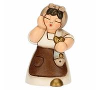Statuetta donna con pesce del presepe classico Thun bianco