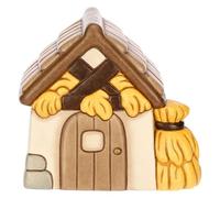 THUN, Fienile in Ceramica di Alta Qualità, Collezione Presepe Classico, Statuine per Presepe di Natale da Collezione, 12,2 x 9,9 x 11 cm
