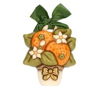 THUN, Formella con Arance in Ceramica Decorata a Mano, Versione Media, Idea Regalo, 13 x 15 x 4 cm