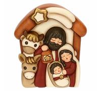 THUN - Formella Sacra Famiglia in ceramica - Presepe - 13.3X5.4X15 cm