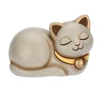 THUN Gatto Momi con Campanellino, Piccolo, Ceramica, Collezione Altro novità 2025, 10,1 x 6,2 x 7,1 cm
