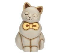 THUN Gatto Momi con Fiocco, Grande, Ceramica, Collezione Altro novità 2025, 12,5 x 12,9 x 20,3 cm