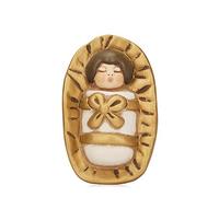 THUN® - Gesù Bambino nella Mangiatoia - Versione Bianca - Statuine Presepe Classico - Ceramica - I Classici