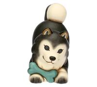 THUN - Husky Polo con osso in ceramica, medio - 6,7x13x10,3 cm