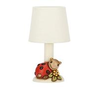 THUN® - Lampada da Comodino Bianca con Coccinella Portafortuna - Ceramica - Linea Autunno