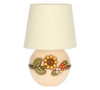 THUN - Lampada da Tavolo, Decorazione con Girasole in Ceramica Decorata a Mano, Versione Piccola, Linea Country, 15x16.5 cm h