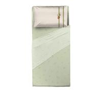 THUN Lenzuola Completo Letto Una Piazza e Mezza in Cotone Country Bloom Green B201196