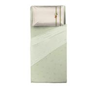 THUN Lenzuola Completo Letto Una Piazza e Mezza in Cotone Country Bloom Green B201196