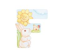 THUN - Lettera F da Parete con Coniglietto - Accessori Cameretta Bambini - Decorazione Casa - Legno - 8 h cm
