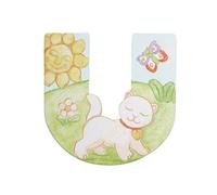 THUN - Lettera U da Parete con Gatto e Farfalla - Accessori Cameretta Bambini - Decorazione Casa - Legno - 8 h cm