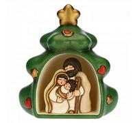 THUN - Mini Presepe Completo in Albero di Natale - Decorazioni Natale Casa - Linea Presepe Classico - Ceramica - 23 h cm