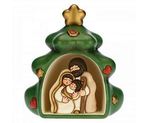 THUN - Mini Presepe Completo in Albero di Natale - Decorazioni Natale Casa - Linea Presepe Classico - Ceramica - 23 h cm