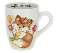 THUN - Mug con Volpe Grace - Linea Grace, Home Is Where Your Family Is - Cucina, caffè al Volo - Porcellana - 300 ml; Box: 19,5x12,5x11; Mug: Ø 8,5