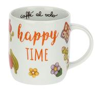 THUN, Mug in Porcellana Decorata a Mano con Motivi Floreali, Linea Happy Country, 300 ml; Mug Ø 8.5, 10.5 cm h