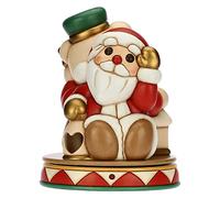 THUN - Natale 2022 - Carillon in Ceramica Decorata a Mano conTeddy Schiaccianoci in Versione Maxi - Idea Regalo Natale 2022-32x32x40 cm h