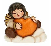 THUN - Natale 2022 - Soprammobile My Angel con Cuore in Ceramica Decorata a Mano - Idea Regalo Natale 2022-6.5x4.2x6 cm h