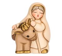 THUN Nonna con asino in ceramica Presepe Classico, Beige | Ceramica