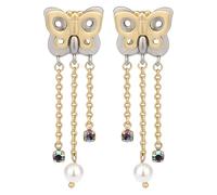 THUN - Orecchini chunky con farfalla e catenine - metallo - Collezione Dedicato a Te - 4,5 cm