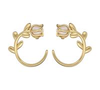 THUN - Orecchini creola con tulipano - 2,3x2,2 cm - • Parti metalliche: ottone o zama galvanizzato con oro o palladio, titanio. • Altri materiali: vetro, resina, pietre, ABS, poliestere 100%