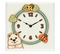 THUN, Orologio Da Parete Quokka con Coccinelle in Ceramica Decorata a Mano, Linea Baby, 20.7x4.7x20.7