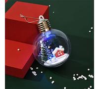 Thun Palla di Natale Con Decorazioni LED - Ornamenti Trasparenti Per La Festa Di Natale 2024 - Palline in Plastica (A, One Size)