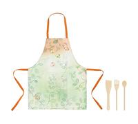 THUN Pasqua 2023, Set Grembiule 100% Cotone e 3 Mestoli in Legno di Faggio, Linea Pasqua Favolosa, 65x80 cm
