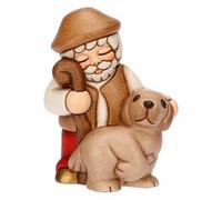 THUN - Pastore con cane - ceramica - Collezione Presepe Classico - 5,8 x 4,8 x 7,9 cm