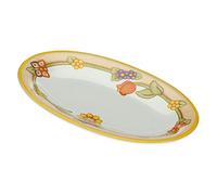 THUN - Piatto Ovale Multiuso con Fiori e Farfalla - Cucina, per La Tavola - Idea Regalo - Linea Country - Porcellana - Ø 38 cm