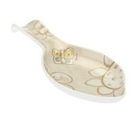 THUN - Poggia Mestoli Decorato con Farfalle e Fiori - Accessori Cucina - Linea Elegance - Porcellana - 23,8 x 12 x 3 h cm