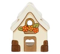 THUN Porta Candela a Forma di Casetta Decorazioni Natale Casa Ceramica 10 x 9,5