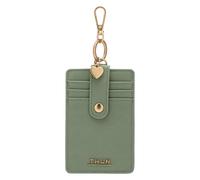 THUN - Porta carte con gancio, verde - ecopelle - Collezione Sempre con me - 7.5 x 11 cm
