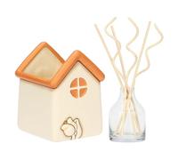 THUN - Porta diffusore a forma di casetta con tulipano in ceramica, 10,3x10,9, altezza 13,6 cm, collezione Fragrances