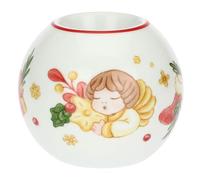 THUN, Porta Tea-light a Forma di Pallina di Natale in Porcellana, Collezione Sorprese di Natale, Porta Tè da Collezione, Idea Regalo per Natale, 10 x 8,7 cm