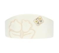 Thun, Portabicchieri Doppio in Ceramica Decorata a Mano con Decorazioni Floreali e Iconica Farfalla, Linea Elegance, 18x11x9 h cm