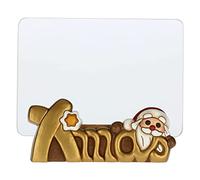 THUN - Portafoto Christmas Con Babbo Natale in Ceramica Decorata a Mano - Idea Regalo Natale 2022 - Ceramica, Vetro, Inserto in Legno di Pino - Spazio Foto 10x15 cm h