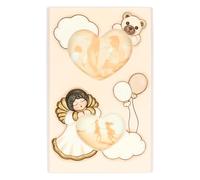 THUN, Portafoto Doppio con Cuore in Ceramica Decorata a Mano, Linea Baby, 20 x 30.5 cm