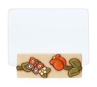 Thun, Portafoto in Vetro con Supporto in Ceramica Decorata a Mano con Decorazioni Floreali, Linea Country, Supporto 14x7x5 h cm, Formato Foto 10x15 cm