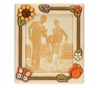 Thun, Portafoto Maxi in Ceramica Decorata a Mano con Decorazioni Floreali, Linea Country, 29.5x34.5x2 cm, Spazio Foto 21.5x25.6 cm