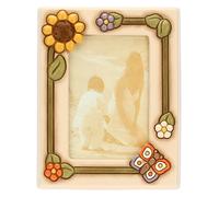Thun, Portafoto Medio in Ceramica Decorata a Mano con Decorazioni Floreali, Linea Country, 19.7x15.2x2 cm, Spazio Foto 9.2x13.6 cm