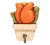 THUN - Portastrofinacci 1 gancio tulipano Country Bloom - Ceramica,5,4x1,9x7,2 cm