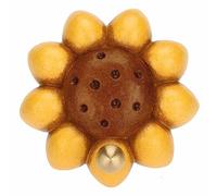 THUN - Portastrofinacci per Cucina a Forma di Primula in Ceramica Decorata a Mano, Linea Country, 6.3x6.3 cm h