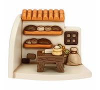 THUN - Presepe 2022 - Statuina Presepe Bottega con Tavolo in Ceramica Decorata a Mano - Linea Presepe Classico - 16x10x12 cm h